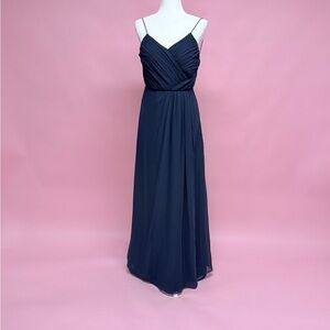 Dave & Dahlia Spaghetti Strap Navy Evening Dress